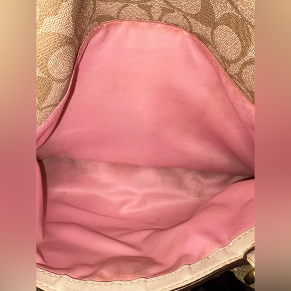 COACH HERITAGE STRIPE SIGNATURE C’s PVC BOSTON SATCHEL BAG WITH NO HANGTAG - Picture 13 of 17